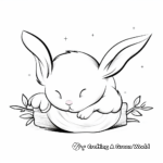 Adorable Sleeping Baby Bunny Coloring Pages 4