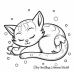 Adorable Sleeping Kitty Coloring Pages 2