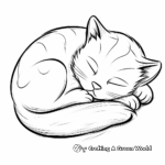 Adorable Sleeping Kitty Coloring Pages 3