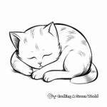 Adorable Sleeping Kitty Coloring Pages 4