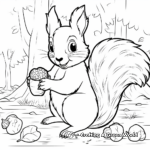 Adorable Squirrel Gathering Nuts Coloring Pages 2