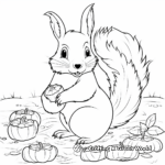 Adorable Squirrel Gathering Nuts Coloring Pages 3