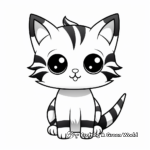 Adorable Striped Kitten Coloring Pages 1