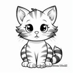 Adorable Striped Kitten Coloring Pages 3