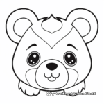 Adorable Teddy Bear Head Coloring Pages 3