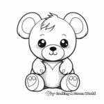 Adorable Teddy bear with Heart Coloring Pages 2