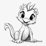 Adorable Troodon Hatchling Coloring Pages for Kids 3