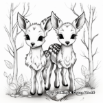 Adorable Twin Fawns Coloring Pages 1