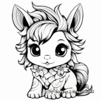 Adorable Unicorn Coloring Pages 3