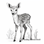 Adorable White Tailed Deer Fawn Coloring Page 2