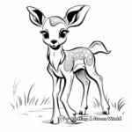 Adorable White Tailed Deer Fawn Coloring Page 3