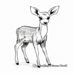 Adorable White Tailed Deer Fawn Coloring Page 4