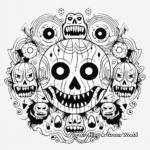 Adult Coloring Pages with Halloween Themed Mandala Designs 1