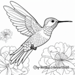 Adult Coloring Pages: Intricate Ruby Throated Hummingbird 3