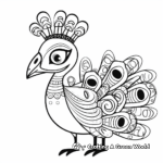 Adult-Friendly Cartoon Peacock Coloring Pages 2