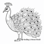 Adult-Friendly Cartoon Peacock Coloring Pages 3