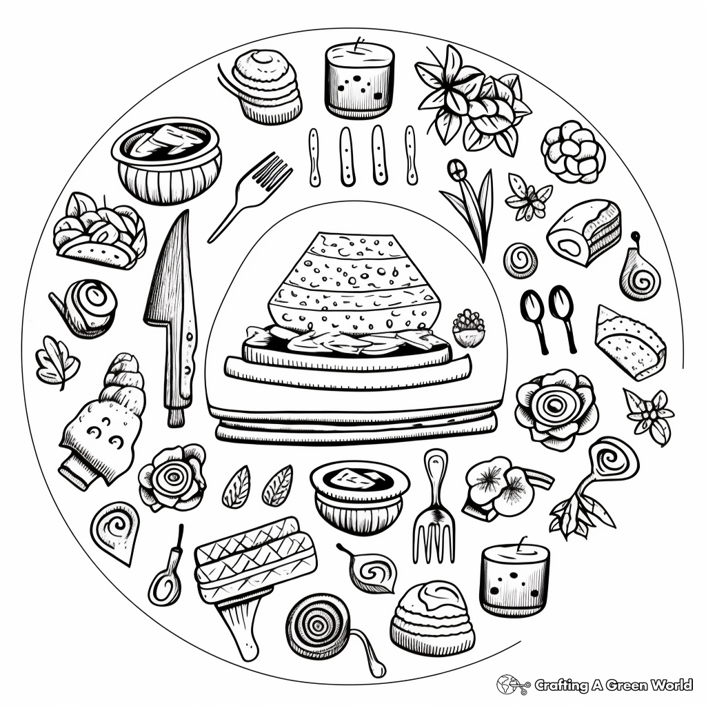 Adult-Friendly Coloring Pages of Passover Symbols 1