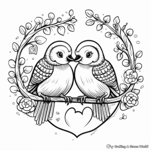 Adult-Friendly Love Birds Coloring Pages 1