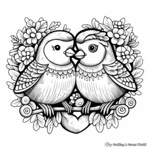Adult-Friendly Love Birds Coloring Pages 4