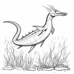 Adults Advanced Plesiosaurus Coloring Pages 3