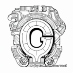 Advanced Calligraphic Letter G Coloring Pages for Adults 1