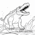 Advanced Sarcosuchus Fossil Coloring Pages for Adults 1