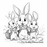 Adventure of the Bunny Family: Scavenger Hunt Coloring Pages 1