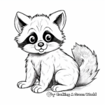 Adventurous Baby Raccoon Coloring Sheets 1