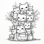 Adventurous Cat Pack on a Tree Coloring Pages 2