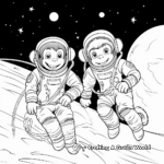 Adventurous Chimpanzees in Space Coloring Pages 4