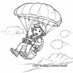 Adventurous Paragliding Coloring Pages 1