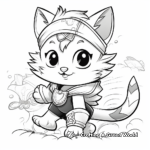 Adventurous Pirate Kitty Coloring Pages 2