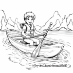 Adventurous Rowboat in the Ocean Coloring Pages 1