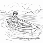Aventurero bote de remos en el océano Páginas para colorear 3