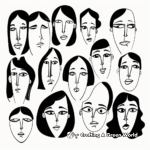 Aesthetic Coloring Pages: Faces and Silhouettes 4