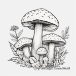 Aesthetic Mushroom Patterns Coloring Pages 4