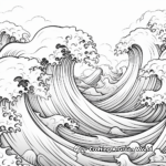 Aesthetic Ocean Waves Coloring Pages 1