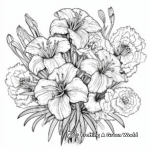 Aesthetically Pleasing Lily Bouquet Coloring Pages 3