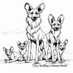 African Wild Dog Pack Coloring Pages 3
