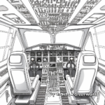 Airplane Cockpit Detail Coloring Pages for Adults 2