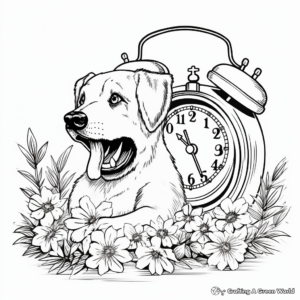 Alarm Clock with Nature Sounds Coloring Pages 2