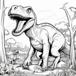 Albertosaurus in Its Habitat Coloring Pages 2