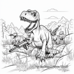 Albertosaurus Pack Hunting Scene Coloring Pages 3