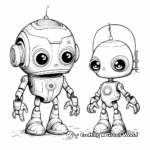 Alien and Robot Friendship Coloring Pages 4