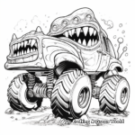Invasión alienígena Monster Truck Páginas para colorear 2