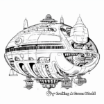 Alien Mothership: Large Spaceship Coloring Pages 1