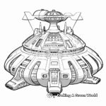 Alien Mothership: Large Spaceship Coloring Pages 4