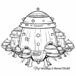 Alien Spaceship Fleet: Squadron Coloring Pages 2
