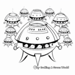 Alien Spaceship Fleet: Squadron Coloring Pages 3