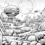 Aliens Worlds: Sci-Fi Coloring Pages for Adults 4